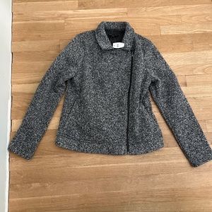 Black and white side zip jacket size L from Loft